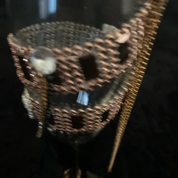 Black and Rose Gold Bling Wine Glass Set, His and Hers Elegant Wine Glasses - Picture 14 of 17